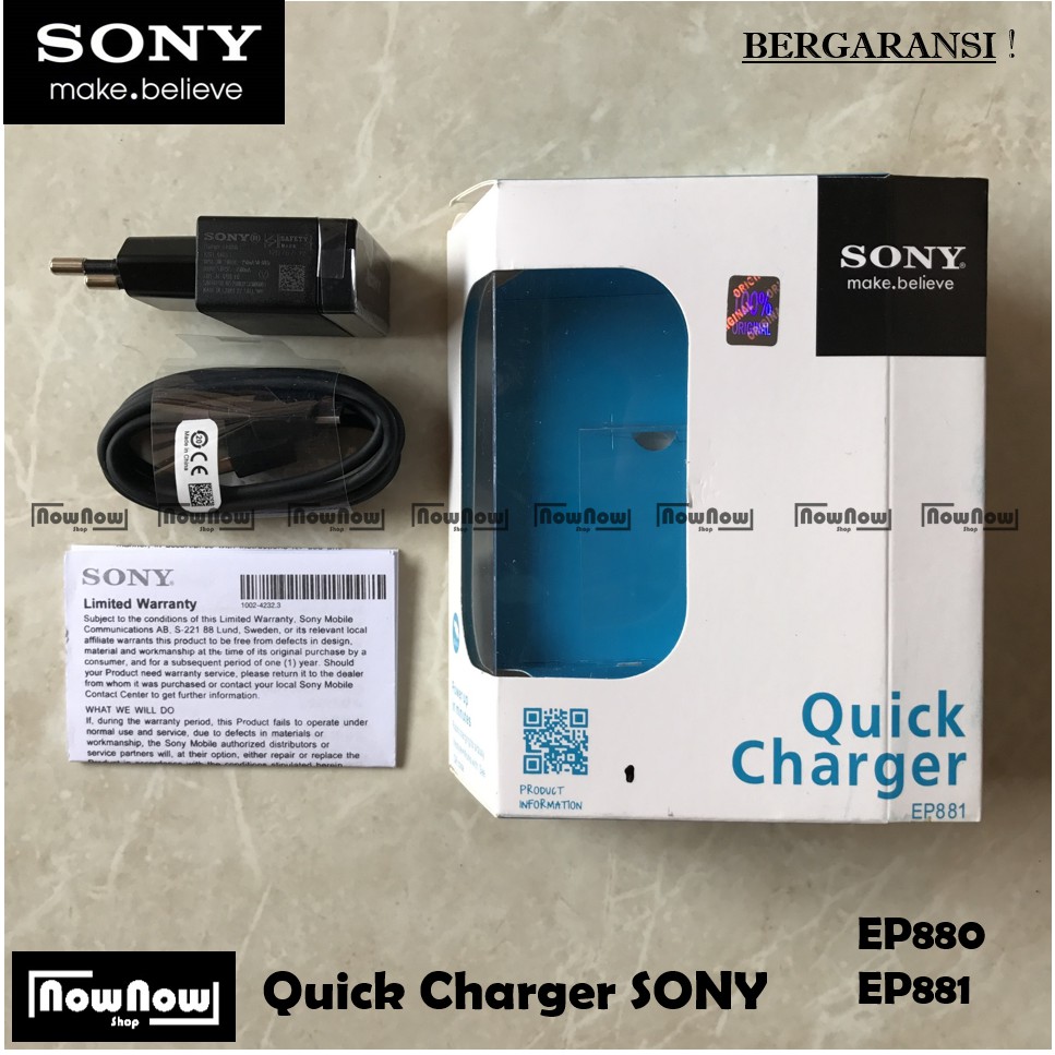 Quick Charger Sony Xperia Micro USB EP880 EP881 Fast Charging Original Casan