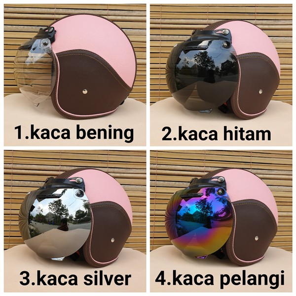 helm bogo dewasa warna coklat pink