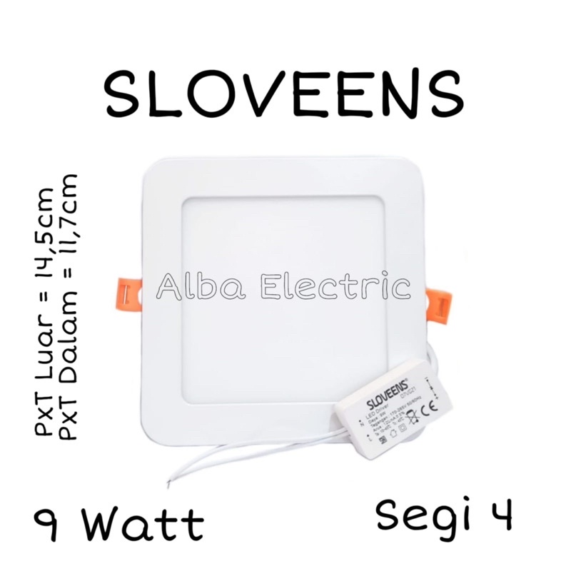 Lampu Downlight Panel LED 9Watt Kotak SLOVEENS LED Panel 9watt Kotak