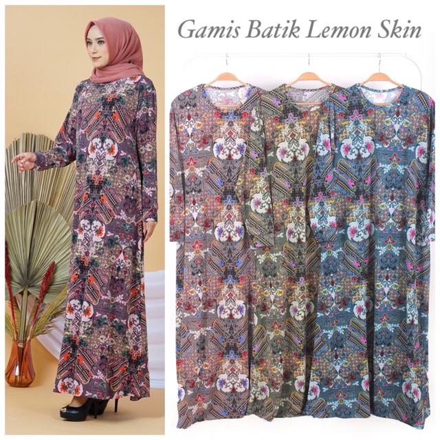 Dress Bumil - LD110 Gamis Lemon Skin BATIK / Gamis Bumil / XXL / R.9 - 023-4983