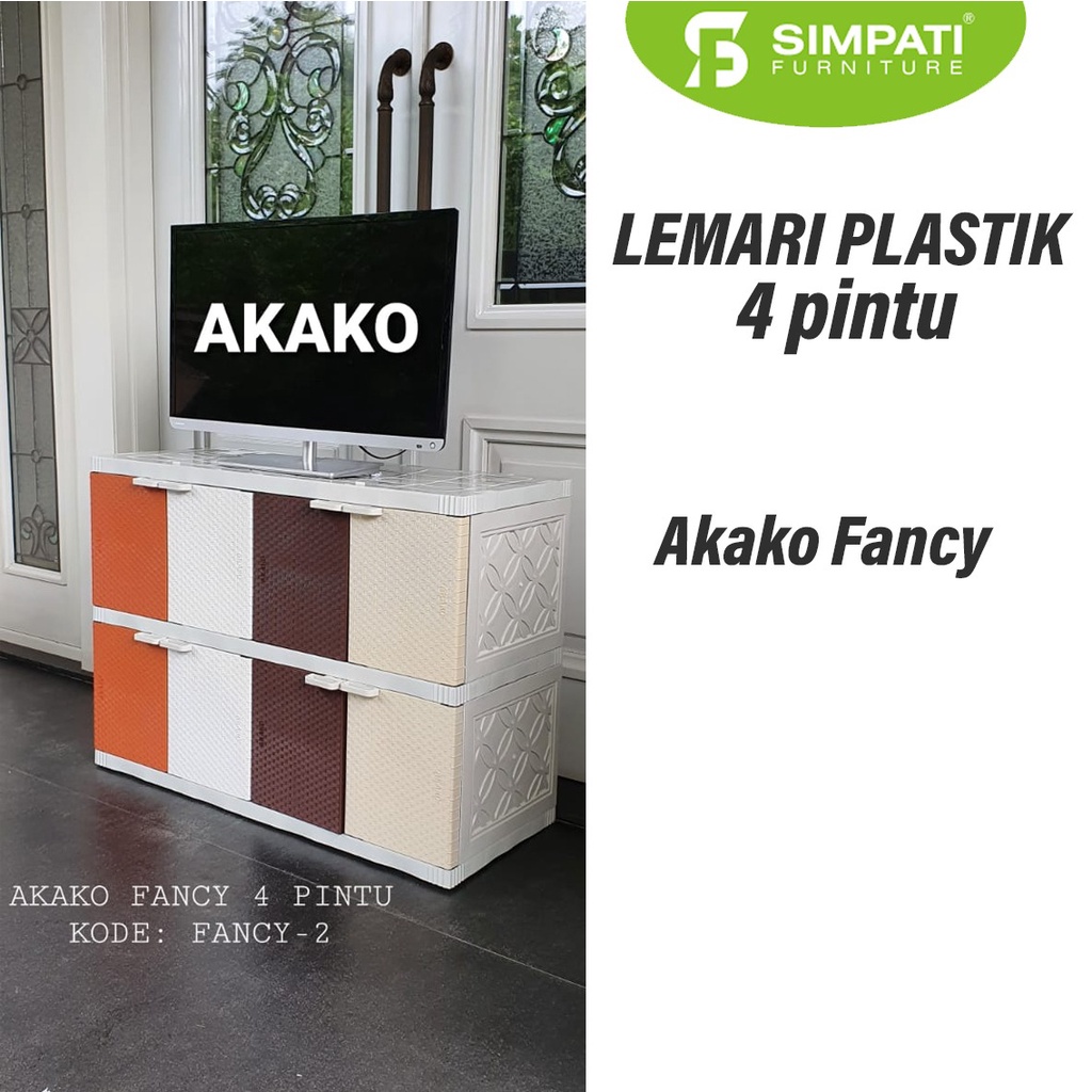 Akako Fancy Lemari Pakaian Plastik - 2 Susun