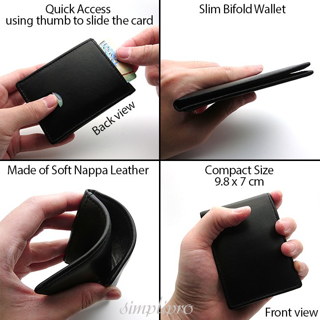 Dompet Kulit Pria Tipis Mini Slim Wallet (Kulit Sapi Asli)