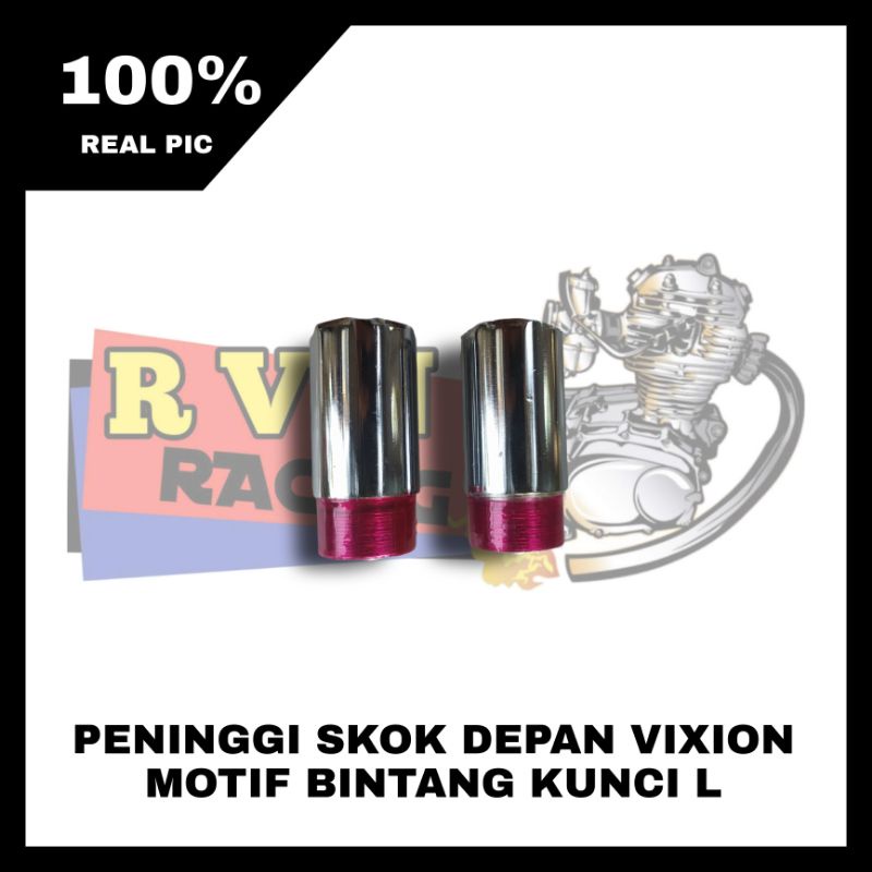 PENINGGI SHOCK SKOK DEPAN VIXION MOTIF BINTANG KUNCI L UK 5CM