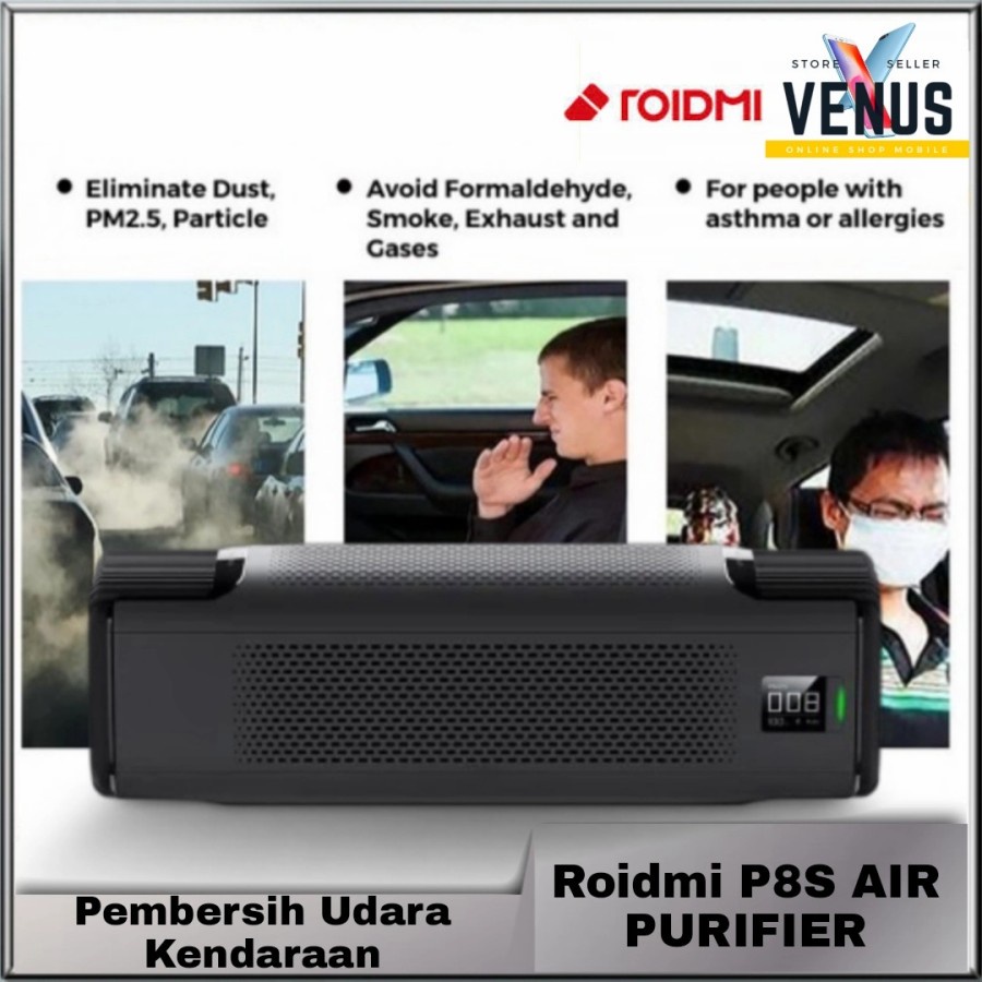 ROIDMI P8S Car Air Purifier Double Fan Circulation OLED Display p8 s