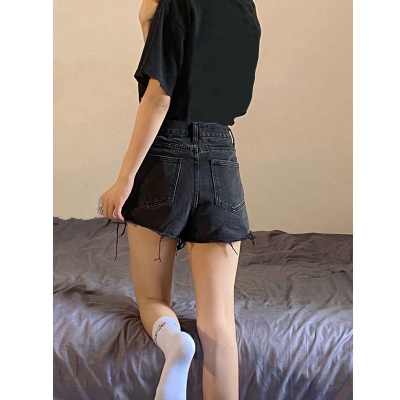 EUNII T-shirt Lengan Pendek Gaya Longgar Hitam Korean Style/Kaos Atasan Wanita/Baju Kaus Oversize Wanita