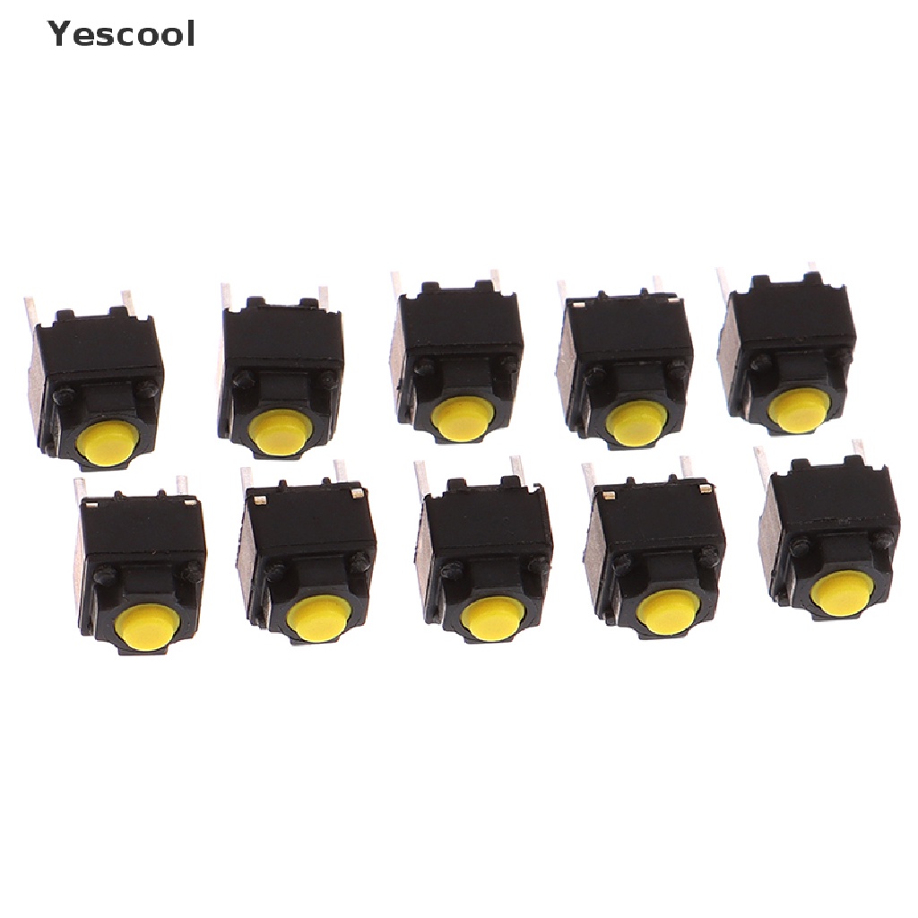 Yescool 10pcs Tombol Mute Micro Mouse Ukuran 6x6 X 7.3mm