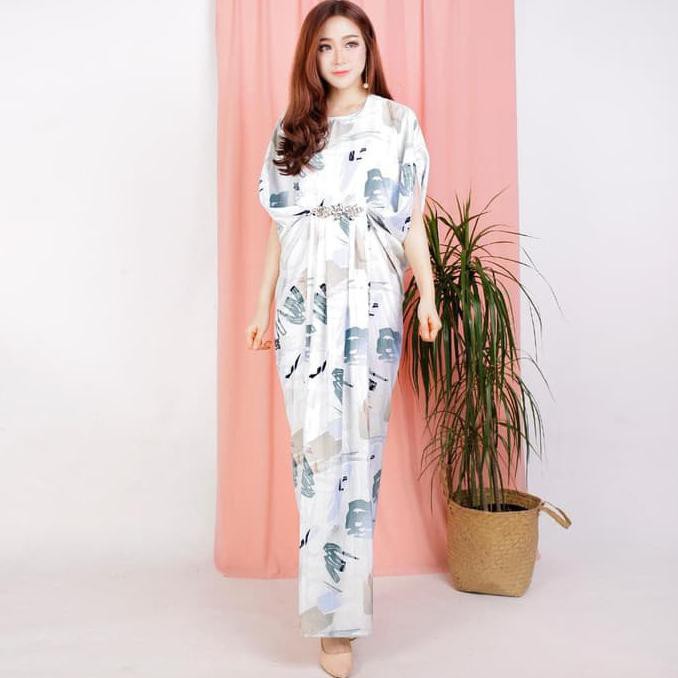 Fashion Lebaran Realpict Kaftan Pesta Swarovski/ Kaftan Motif Bunga/