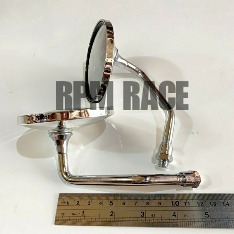 Spion Bulat Mini Chrome Kaca Cembung Universal Vespa Fino Scoopy Beat Mio Xeon dll