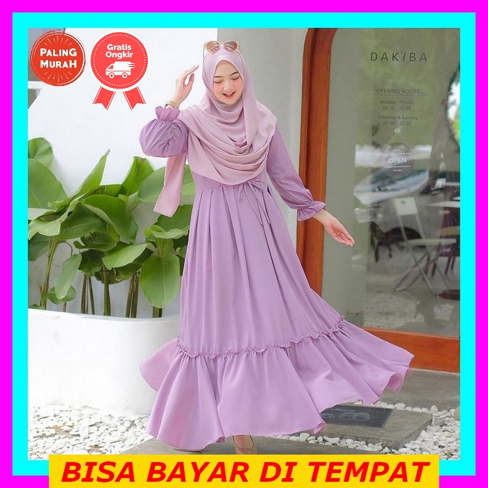 Baju Gamis Wanita Remaja Brukat Terbaru 2021 Maxi Lavisa Model Trand Kekinian Bahan Brokat Tulang Im