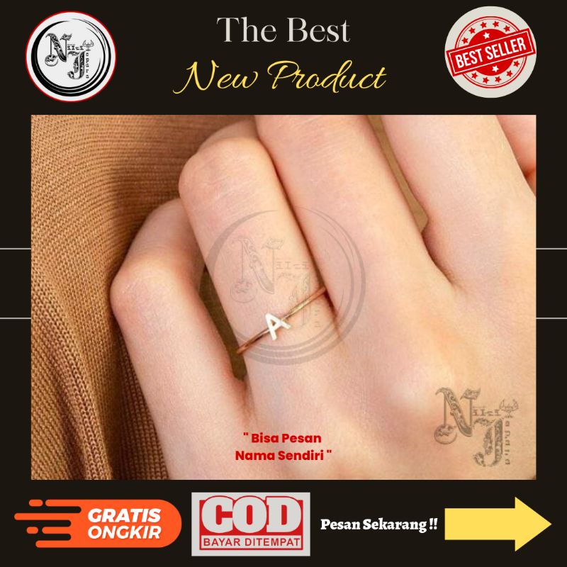 cincin nama || cincin inisial lapis emas