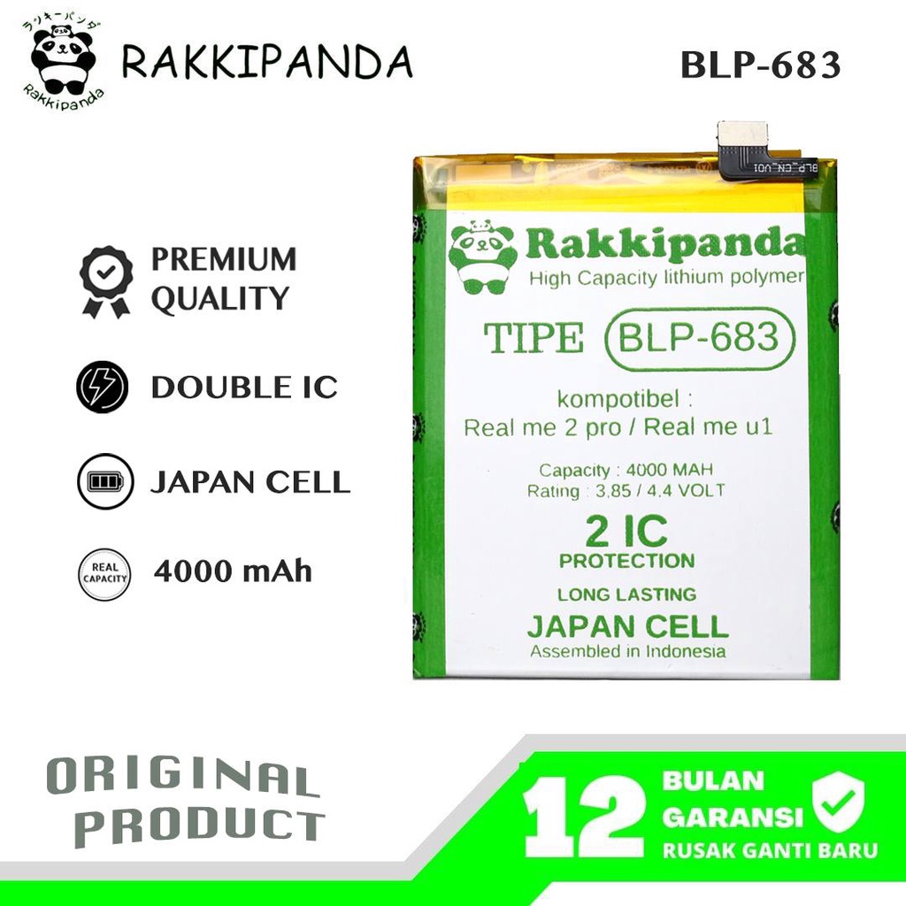 R/K- BATRE RakkiPanda - BLP683 / BLP695 / BLP689 Realme 2 Pro / Realme U1 Batre Batrai Baterai