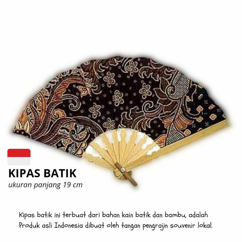 Kipas batik sedang souvenir pernikahan kipas kayu bambu batik