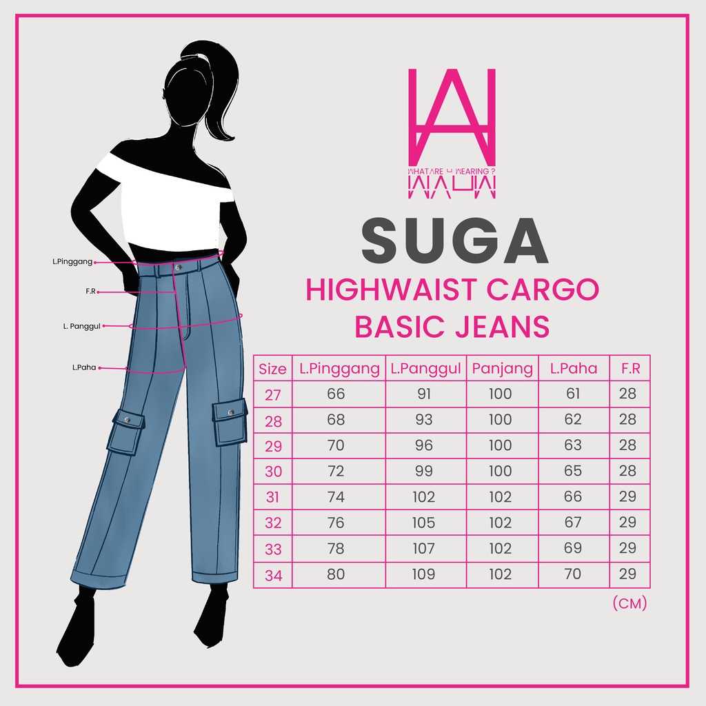 WAUW - Highwaist Basic Cargo Jeans - Suga