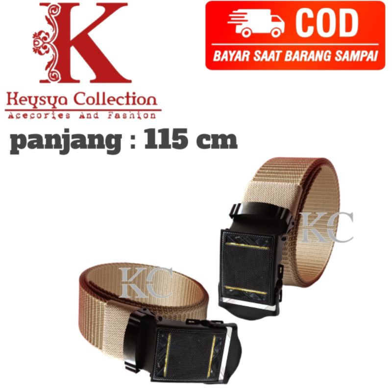 ikat pinggang pria model jepit/ sabuk pria canvas nylon