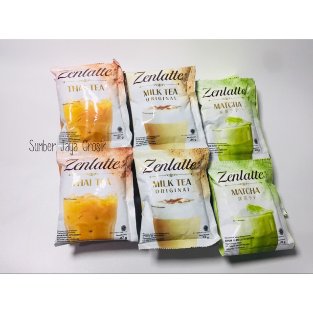 

ZENLATTE MINUMAN BUBUK MATCHA, THAI TEA, MILK TEA SACHET