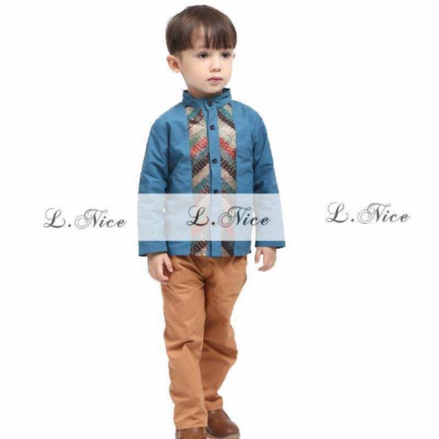 BAJU KOKO ANAK LNICE BIRU TOSCA