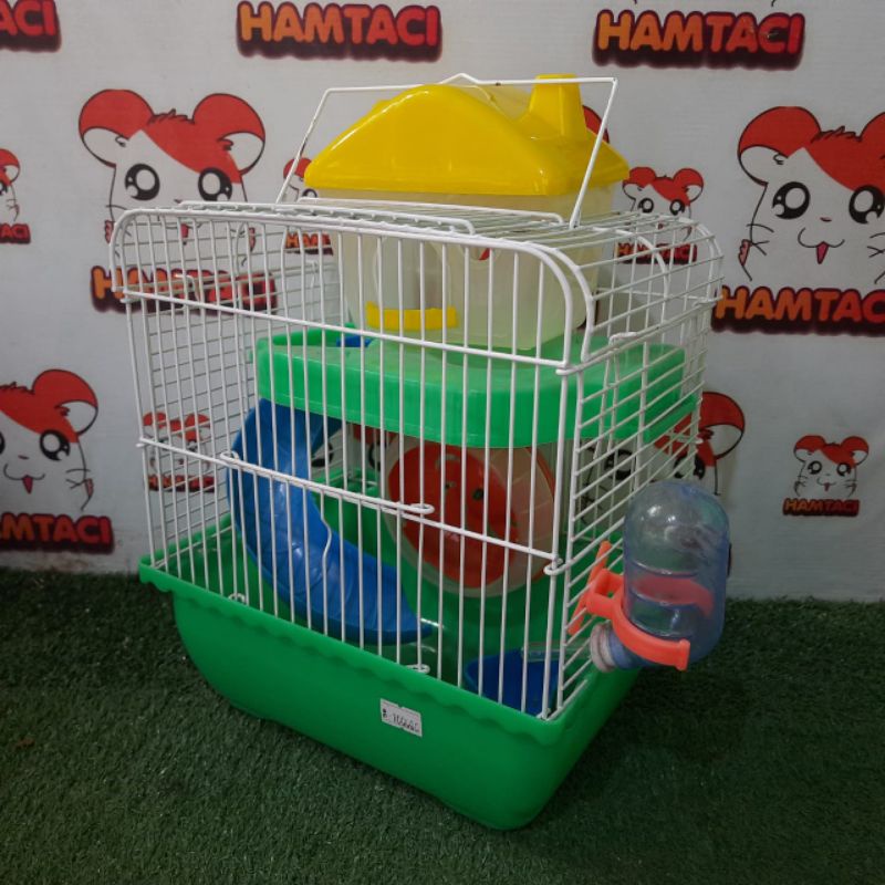 KANDANG HAMSTER SWEET 2 TINGKAT LENGKAP