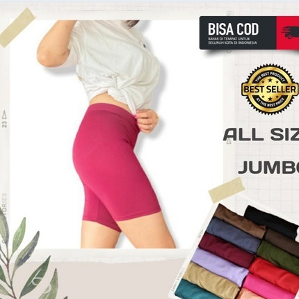 Shortpants celana pendek wanita standar &amp; jumbo spandek Jersey / Daleman ketat