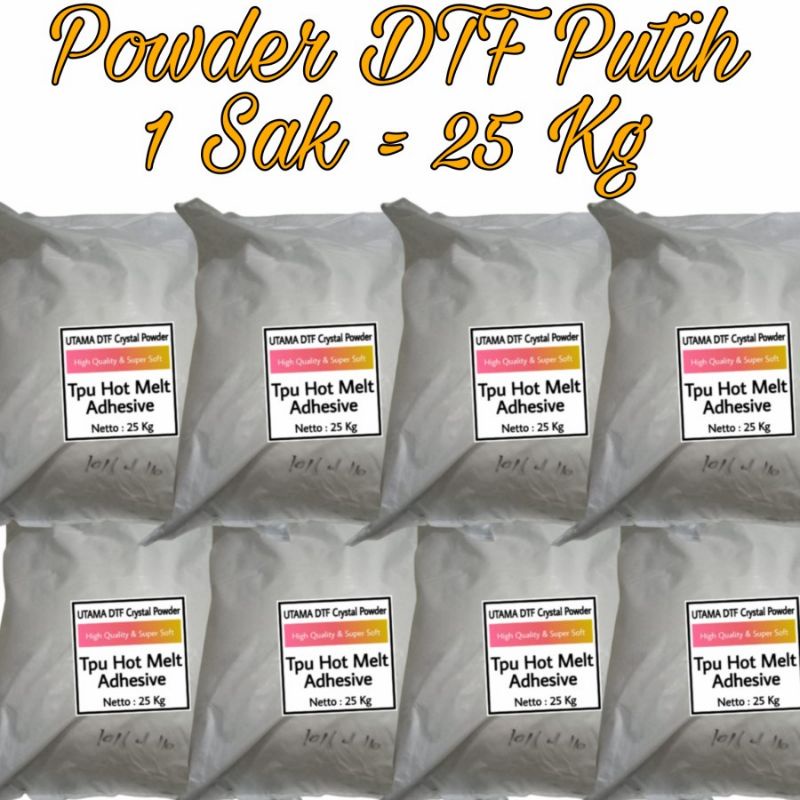 

Tpu Hot Melt Adhesive Crystal Powder DTF Lem Bubuk Pet Film 1 Sak 25Kg