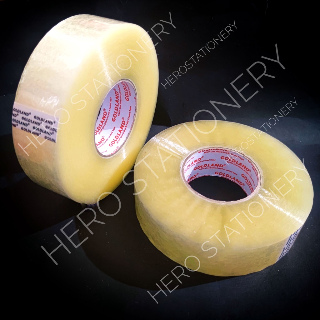 

Super lakban opp bening panjang asli sumo goldland tape 2 inch x 500 yard