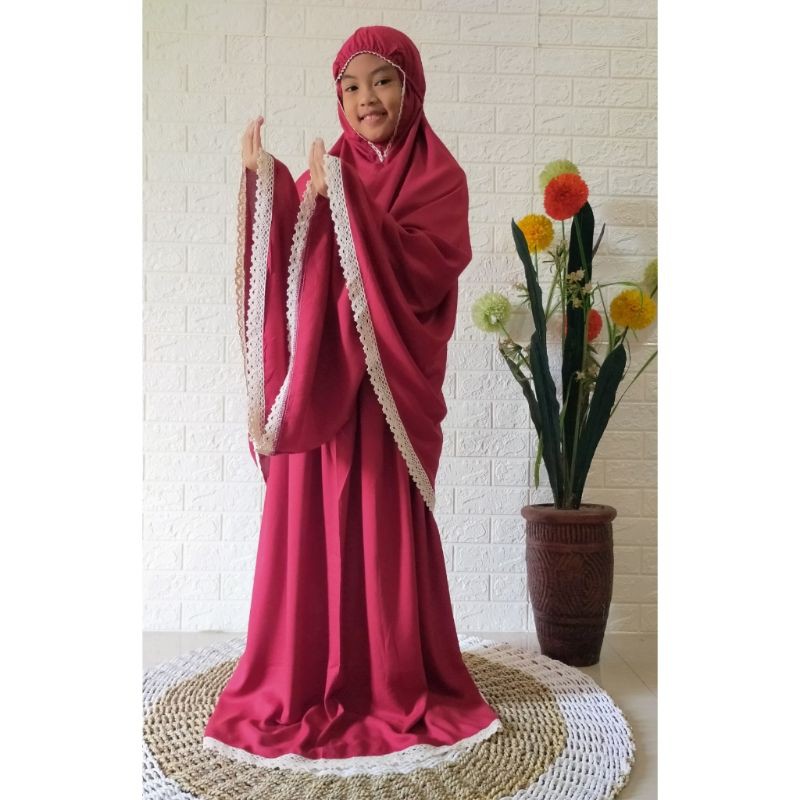MUKENA ANAK TANGGUNG RAYON RENDA USIA 7 - 10 TAHUN TERLARIS