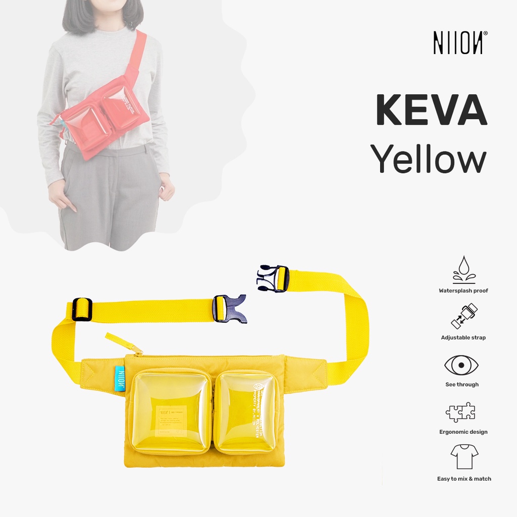 Niion Keva Yellow Waist Bag / Tas Pinggang Wanita Pria