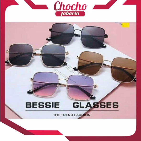 M-MX001✨PROMO✨ Kacamata Pria/Wanita-Fashion-Retro Vintage Segiempat Metal-Sunglasses-Korea  K104