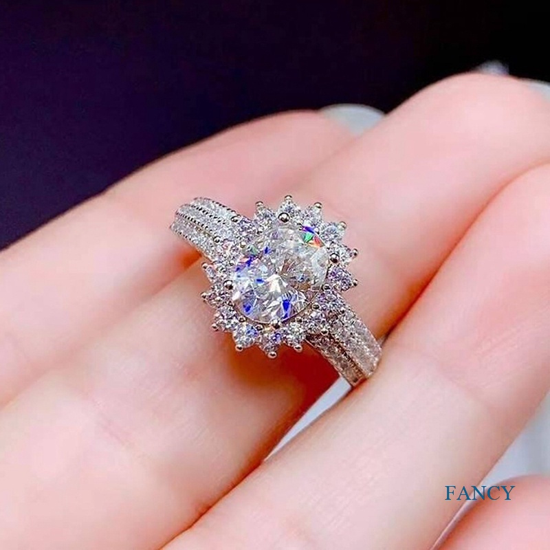 Cincin Wanita Hias Cubic Zirconia Gaya Trendymewah Bling Untuk Pertunanganpernikahanpesta