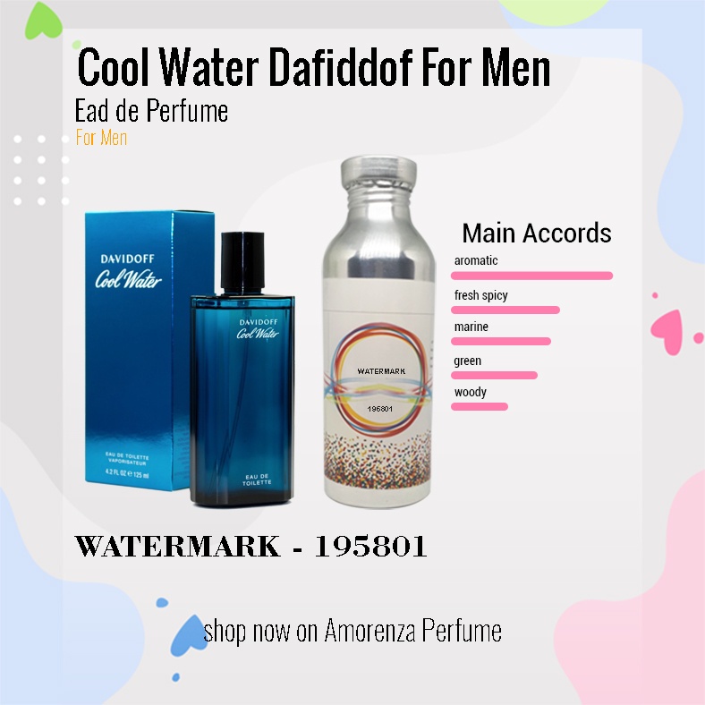 BIBIT PARFUM MURNI DAVIDOFF COOL WATER MEN - WATERMARK NICA FRAGRANCE 500 ML