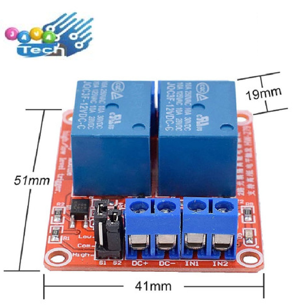 Modul Relay 2 Channel 12V Hi-Lo Input Optocoupler