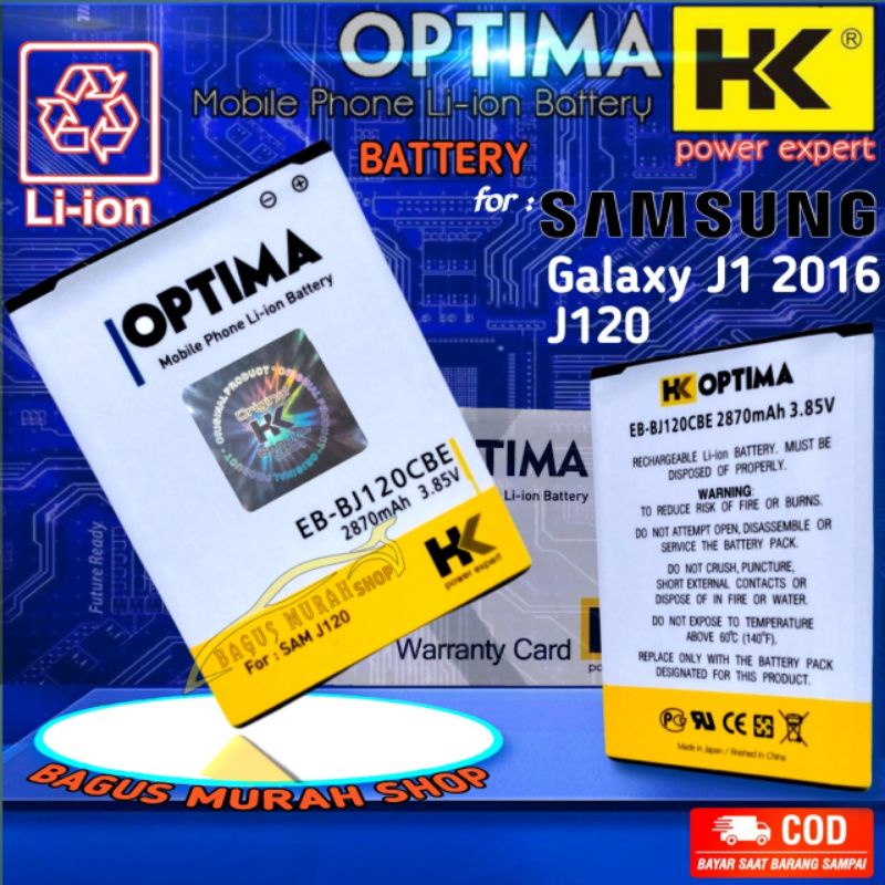 Baterai Batre Battery Samsung Galaxy J1 2016 J120 BATRAI HANDPHONE HP DOUBLE POWER EB-BJ120CBE