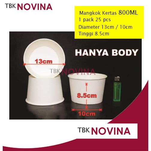 [25PCS] Paper Bowl Tebal 800ml Per Pack 25pcs Mangkuk Tahan Microwave Mangkok Kertas 800 ml