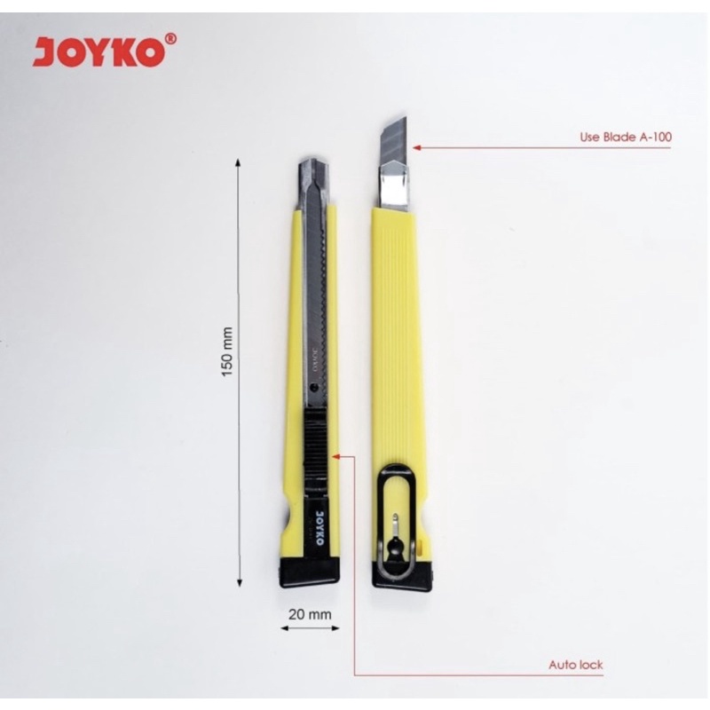 ( Tube 5 Pcs ) JOYKO - CUTTER PEMOTONG L 500 / A 300 - BLADE REFILL BESAR L-150 / ISI PISAU PEMOTONG KECIL A-100