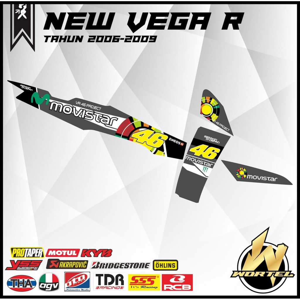 Striping Vega R New-Stiker Lis Decal Motor New Vega R Movistar