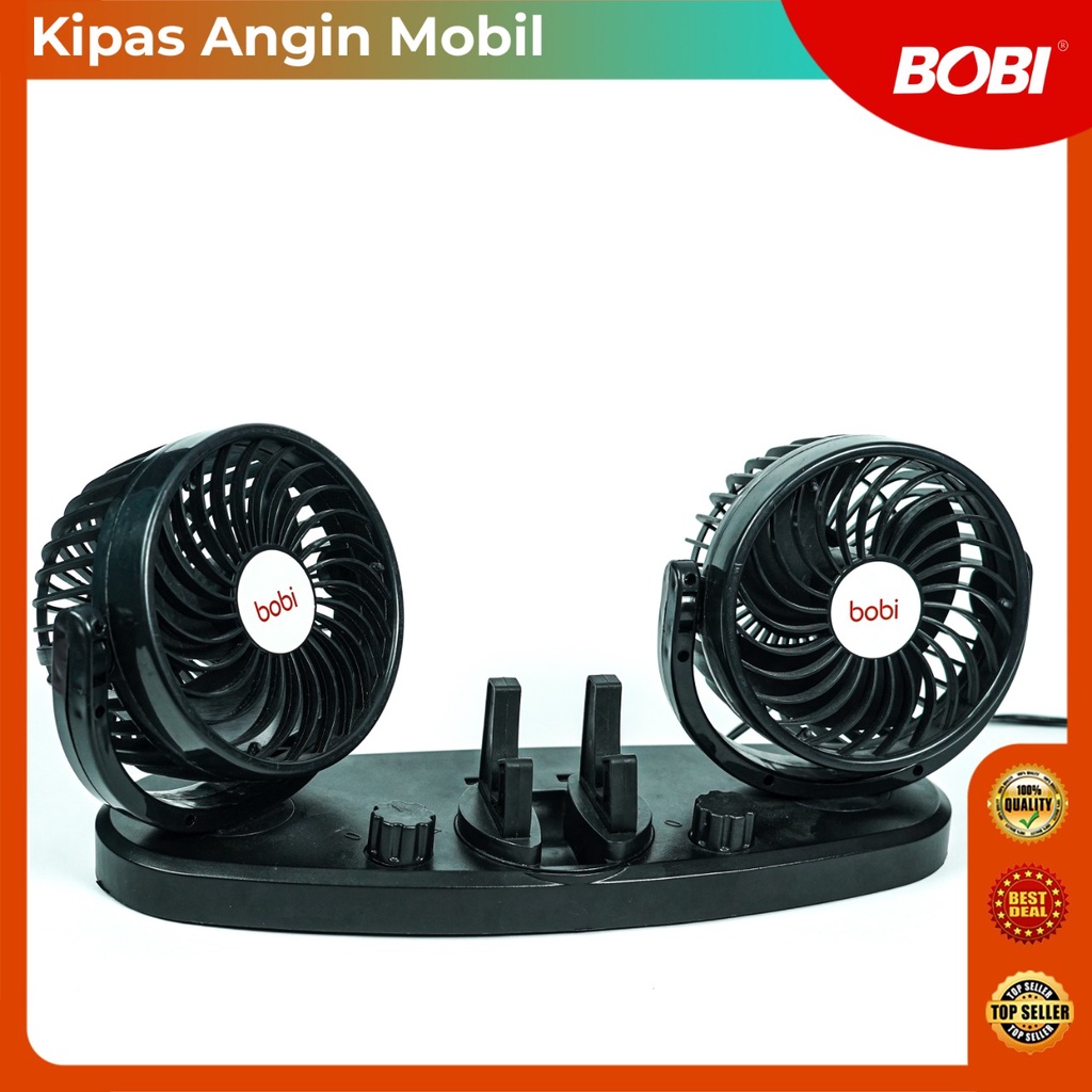 Kipas Angin Mobil Kode CF998 Double Pegangan Handphone Merk Bobi  / Fan Car Handphone Holder - Headed Fan Aksesoris Mobil Interior / Kipas Angin Mobil Termurah 12v dan 24v