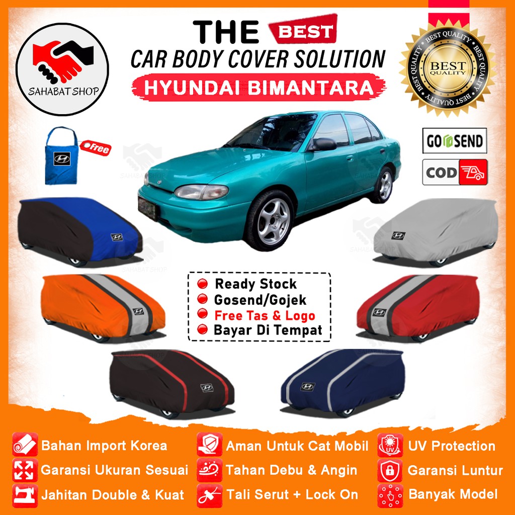 Sahabat Body Cover Mobil Bimantara / Sarung Penutup Hyundai Bimantara Outdoor / Tutup Selimut Mantel Pelindung Jas Mantol Kelambu Kerudung Tutupan Terpal Bungkus Kerudung Pembungkus Mobil Sedan Bimantara Waterproof Anti Air Model Orange