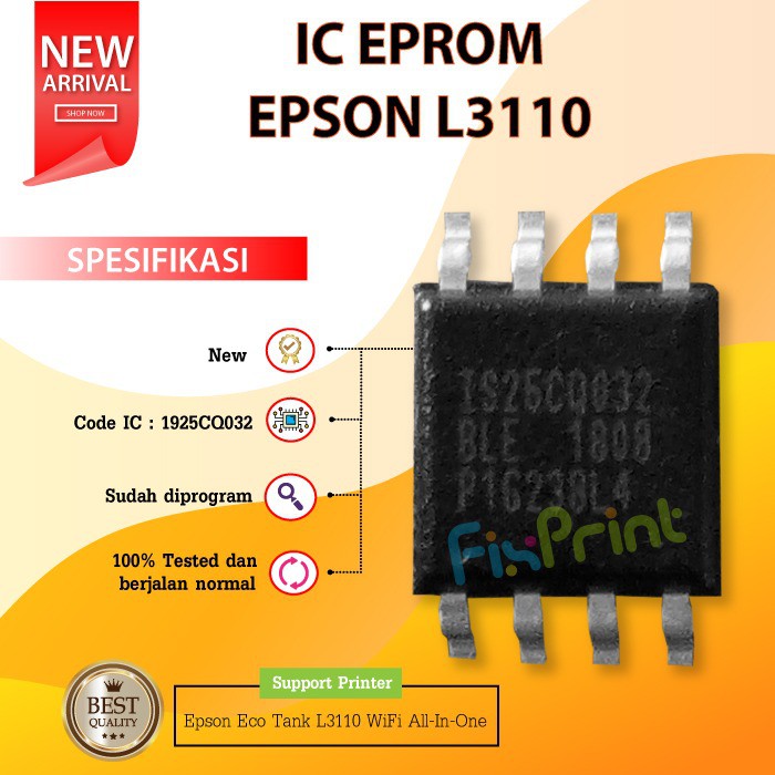 IC Eprom Printer Epson L3110 1925CQ032, IC Eeprom Epson L3110, IC Counter L3110, Resetter Epson L311