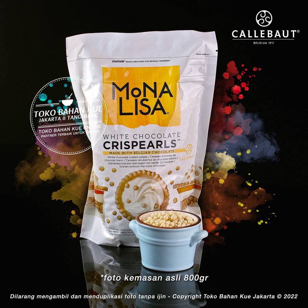 MonaLisa Crispearls White 800gr Kemasan Asli Barry Callebaut Crispy Chocolate Mona Lisa Crispearls