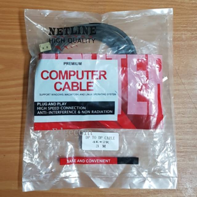 Kabel DisplayPort to DisplayPort 4kx2k 3 Meter NETLINE