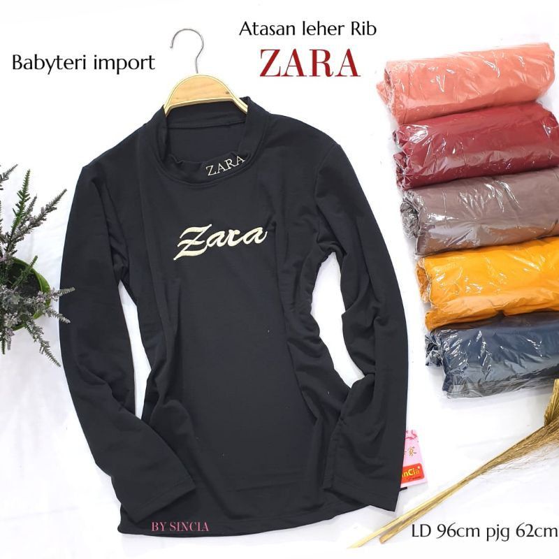 kaos lengan panjang wanita Zara Babyterry import