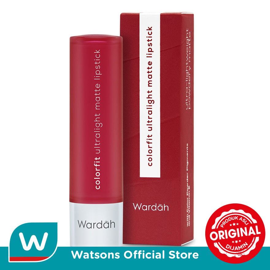 Wardah  Colorfit Ultralight Matte Lipstick 07 Crimson Red 3.6g