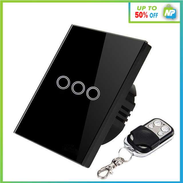 Saklar Lampu Rumah Modern Kekinian Sensor Sentuh - Saklar Lampu Mewah Luxury LED 1/2/3 Tombol Minima