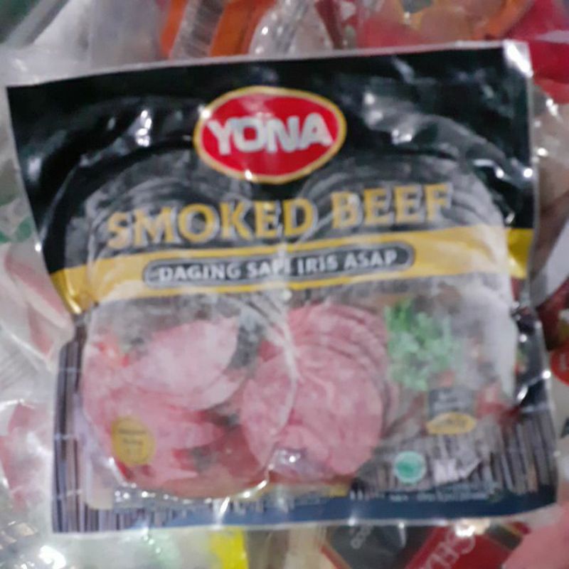 

Yona Smoked Beef Daging Sapi Iris Asap isi 20 pcs 500gr