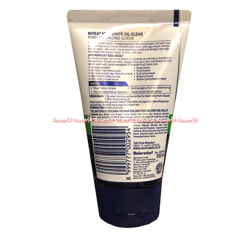 Nivea Men Whitening Oil Control Facial Scrub 10x Whitening 100ml Sabun Muka Pria Pembersih Wajah Pri