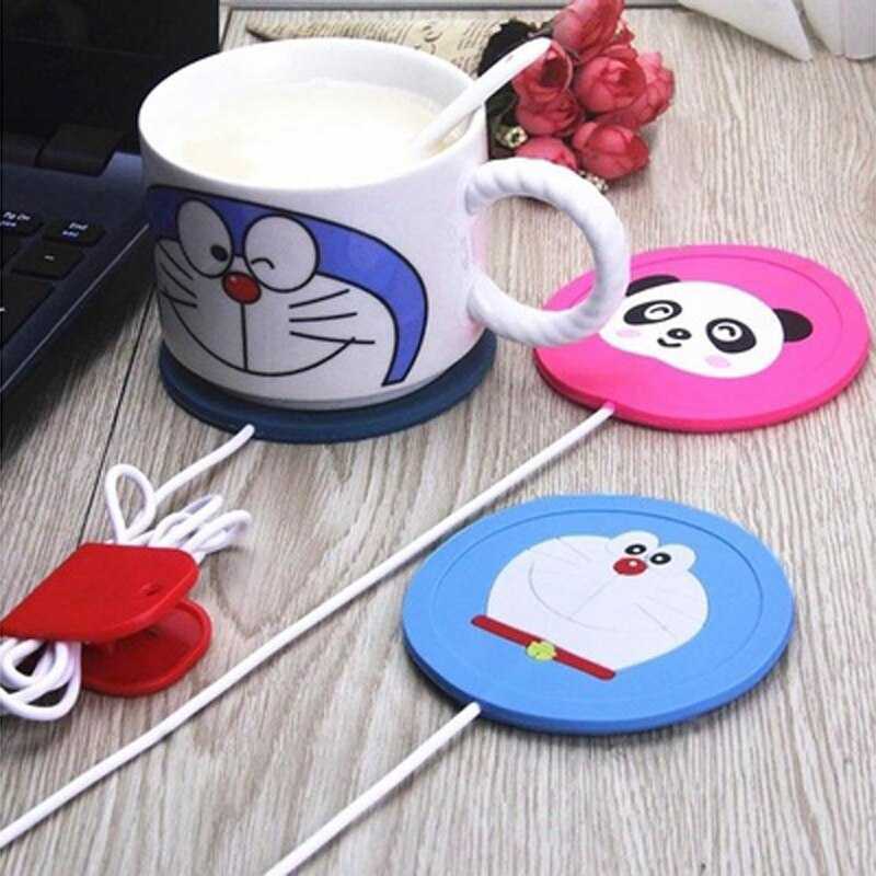 Tatakan Gelas Pemanas Coffee Cup Warmer Heating Pad / Pemanas Gelas Mug Air Minum Elektrik Karakter Doraemon Awet Tahan Lama / Usb Alas Penghangat Cangkir Kopi Teh Susu Lucu / Alas Gelas Cangkir Penghangat Air Minum Elektrik / Tatakan Penghangat Gelas