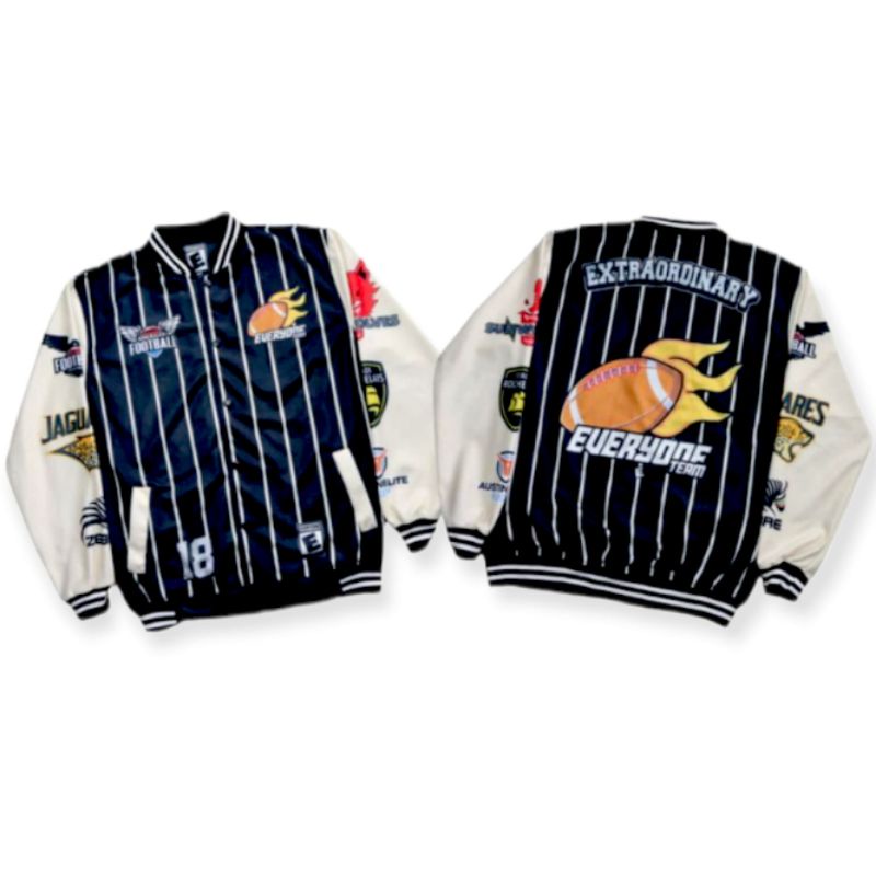 ( BISA COD) JAKET VARSITY BASEBALL MOTIF TERBARU PRIA WANITA SIZE XL-XTRA ORDIANERY