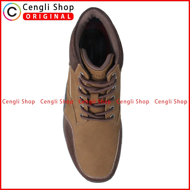 SEPATU BOOT PAKALOLO PRIA ORIGINAL CASUAL KULIT ASLI HIJAU PB05