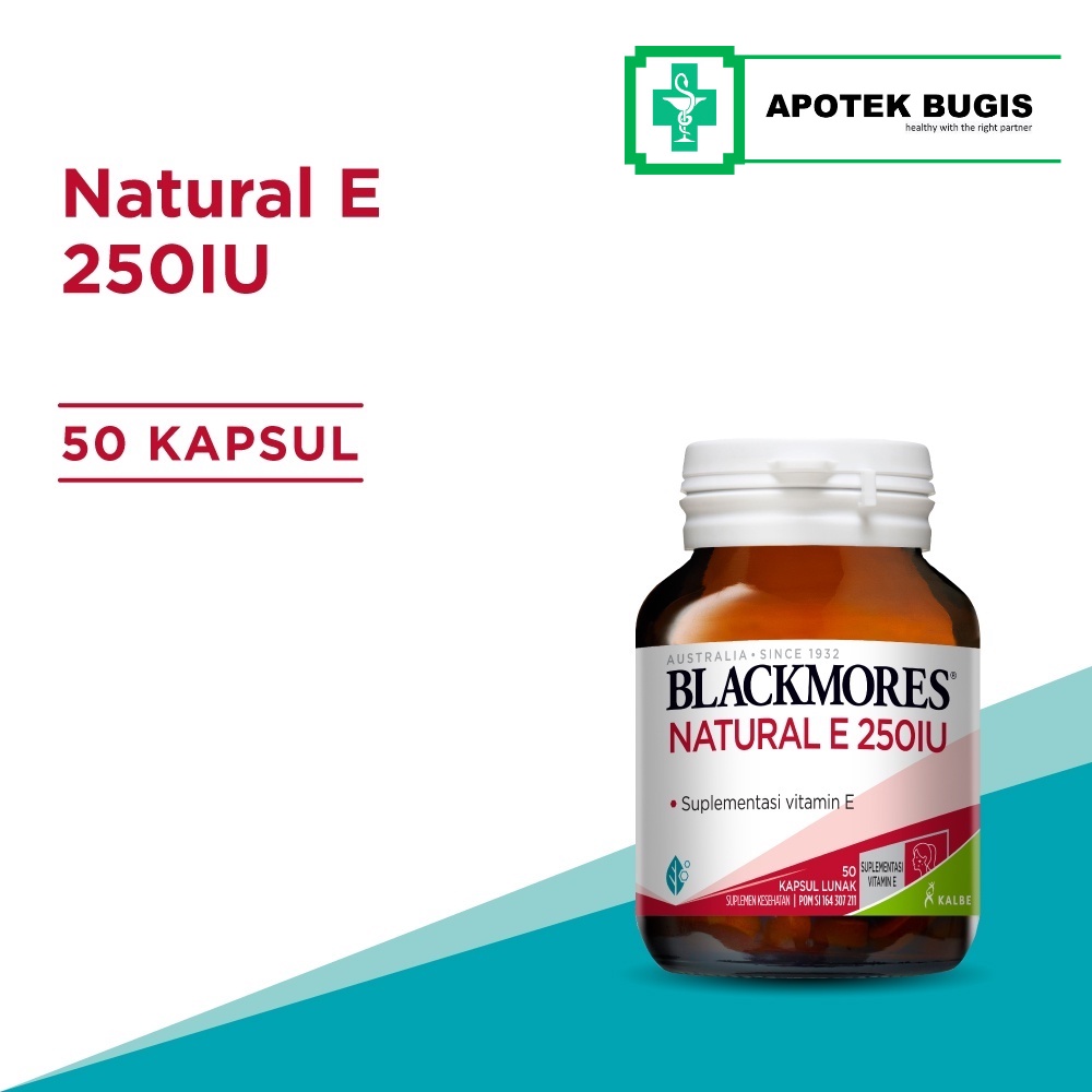 Blackmores Natural E 250 IU 50 Kapsul Tinggi Vitamin E Antioxidant Untuk Bantu Jaga Kesehatan Kulit BPOM Halal