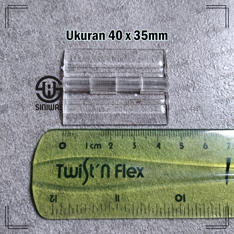 Engsel Akrilik 45 x 35 mm Transparan Hinge Acrylic 45x35mm Ukuran 4 cm Bening