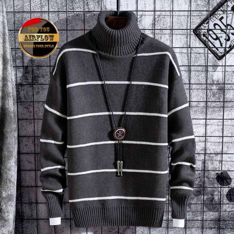 Turtelneck Sweater Rajut Pria Original